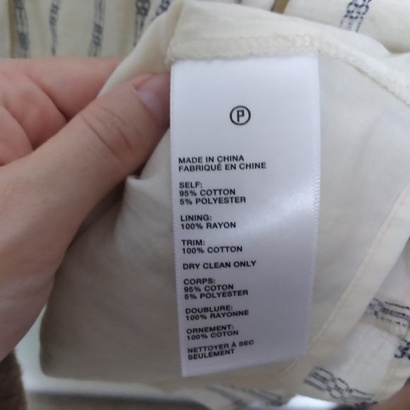 Anthropologie Lydia Striped Embroidered Blouse in Neutral Size Medium - Picture 12 of 12